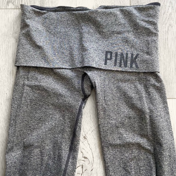 PINK | Fold over yoga capris - Picture 3 of 3